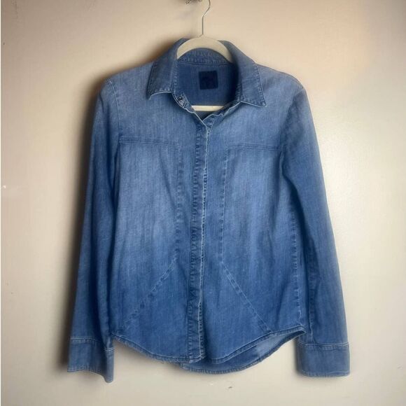 RtA Seamed Denim Snap Button Down Sz. S - Picture 1 of 8